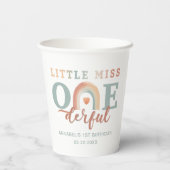 Little Miss Onederful Boho Rainbow Paper Cups - 1s Pappbecher (Rückseite)