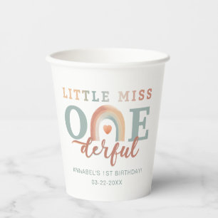 Little Miss Onederful Boho Rainbow Paper Cups - 1s Pappbecher