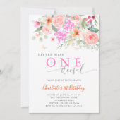 Little Miss Onederful Bright Girl 1. Geburtstag Einladung (Vorderseite)