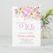 Little Miss Onederful Bright Girl 1. Geburtstag Einladung (Stehend Vorderseite)