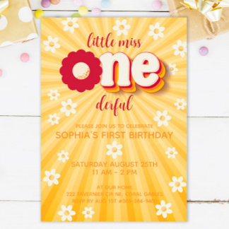 Little Miss Onederful Daisy Einladung zum ersten G