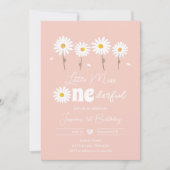 Little Miss Onederful Daisy Pink Erster Geburtstag Einladung (Vorderseite)