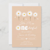 Little Miss Onederful Daisy Sand Erster Geburtstag Einladung (Vorderseite)