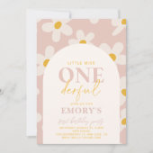 Little Miss Onederful Einladung | Retro-Blume (Vorderseite)