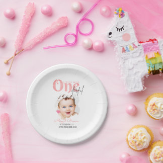 Little miss Onederful Einladung zum 1. Geburtstag Pappteller