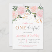 Little Miss Onederful Einladung zum ersten Geburts (Vorderseite)