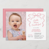 Little Miss Onederful Erster Geburtstag Einladung (Vorne/Hinten)