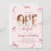 Little Miss Onederful First Birthday Invitation Einladung (Vorderseite)