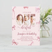 Little Miss Onederful First Birthday Invitation Einladung (Stehend Vorderseite)