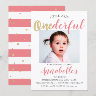 Little Miss Onederful Foto 1. Geburtstag Einladung