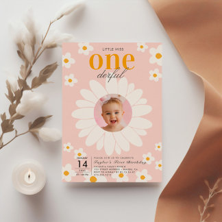 Little Miss Onederful | Foto Blume 1. Geburtstag Einladung