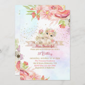 Little Miss Onederful Kitten 1. Geburtstag Einladung (Vorne/Hinten)