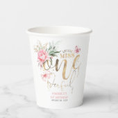 Little Miss Onederful Niedlich Floral 1. Geburtsta Pappbecher (Rückseite)