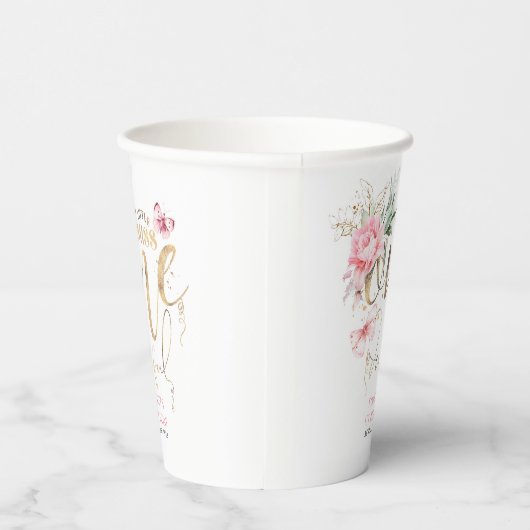 Little Miss Onederful Niedlich Floral 1. Geburtsta Pappbecher (Rechts)