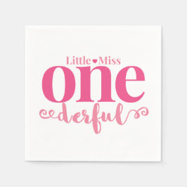 Little Miss Onederful Party Napkins Serviette
