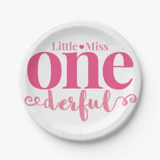 Little Miss Onederful Party Teller (Vorderseite)