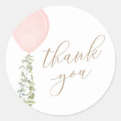 Little Miss Onederful Pink Ballon Geburtstag Runder Aufkleber (Vorderseite)