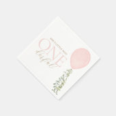 Little Miss Onederful Pink Ballon Geburtstag Serviette (Ecke)