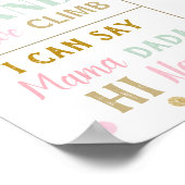 Little Miss Onederful Pink Meilenstein Geburtsstun Poster (Ecke)