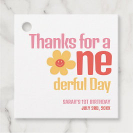 Little Miss Onederful Retro Groovy Erster Geburtst Geschenkanhänger