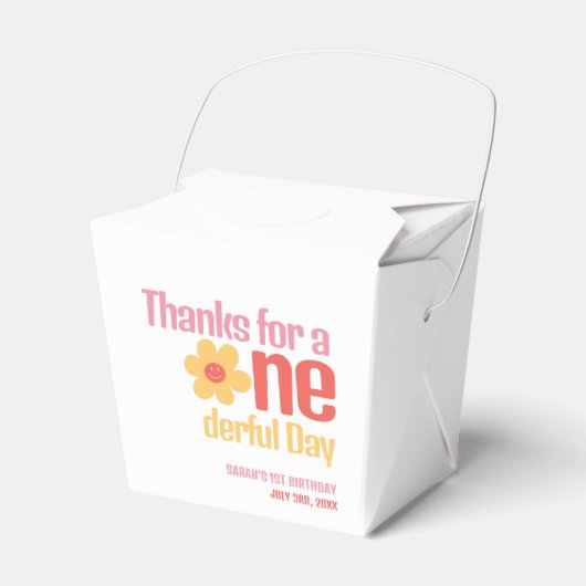 Little Miss Onederful Retro Groovy Erster Geburtst Geschenkschachtel (Vorderseite)