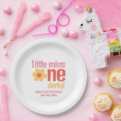 Little Miss Onederful Retro Groovy Erster Geburtst Pappteller (Party)