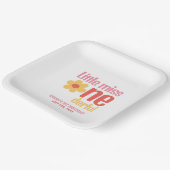 Little Miss Onederful Retro Groovy Erster Geburtst Pappteller (Gewinkelt)