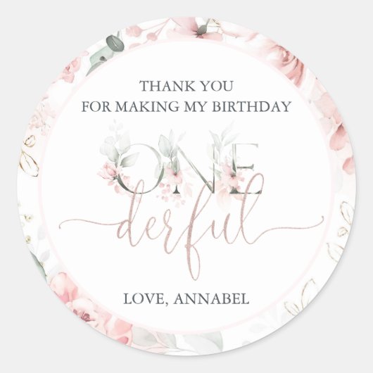 Little Miss Onederful Round Sticker (Vorderseite)