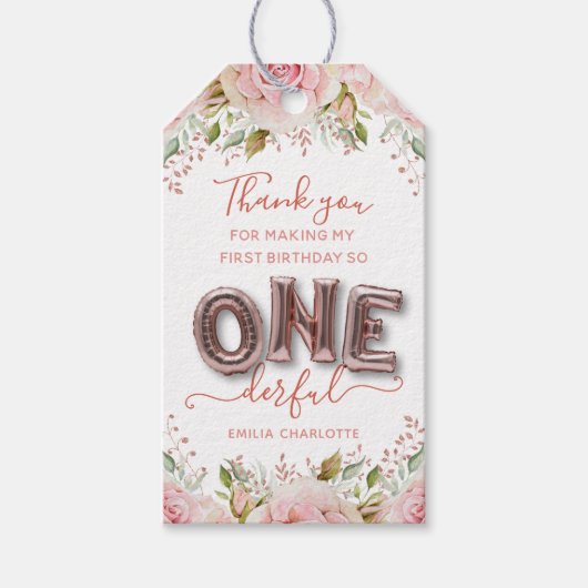 Little Miss Onederful Vielen Dank Geschenkanhänger (Vorderseite)