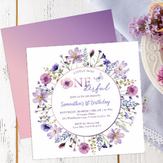 Little Miss Onederful Wildblume 1. Geburtstag Einladung