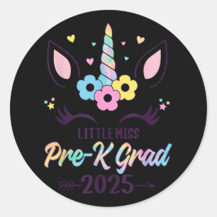 Little Miss Pre-k Grad 2025 Vorschule Abschluss G Runder Aufkleber
