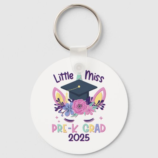 Little Miss Pre-k Grad Preschool Prek Abschluss 2 Schlüsselanhänger (Vorderseite)