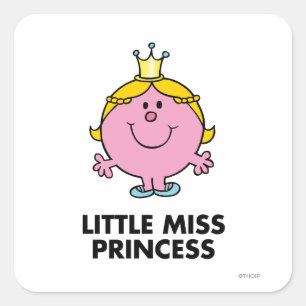 Little Miss Princess   Hintergrund Quadratischer Aufkleber
