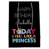 Little Miss Princess | Ich fühle mich wie eine Pri Mittlere Geschenktüte (Rückseite)