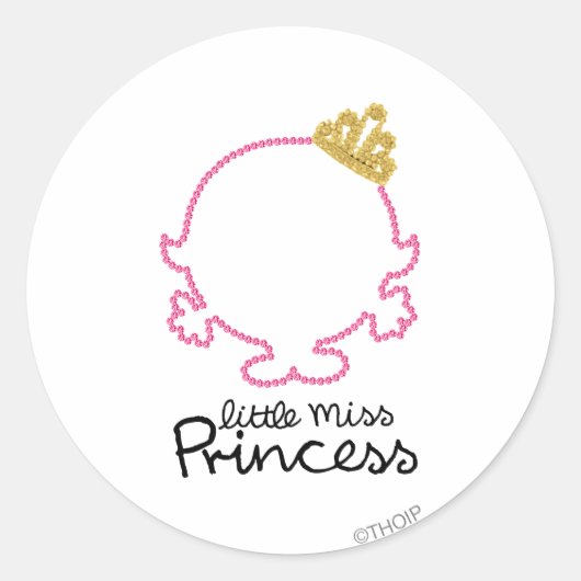 Little Miss Princess | Leerstelle Runder Aufkleber (Vorderseite)