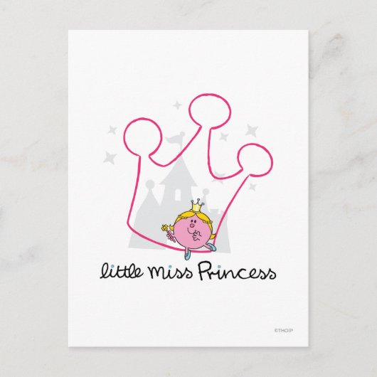 Little Miss Princess | Riesenrosa Krone Postkarte (Vorderseite)