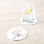 Little Miss Princess | Riesenrosa Krone Untersetzer (Seite)