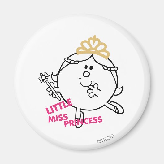 Little Miss Princess | Rosa Buchstaben Magnet (Vorne)