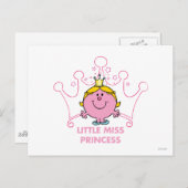 Little Miss Princess | Rosa Fünf gepunktete Krone Postkarte (Vorne/Hinten)