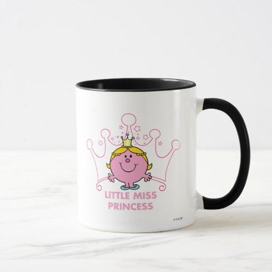 Little Miss Princess | Rosa Fünf gepunktete Krone Tasse (Rechts)
