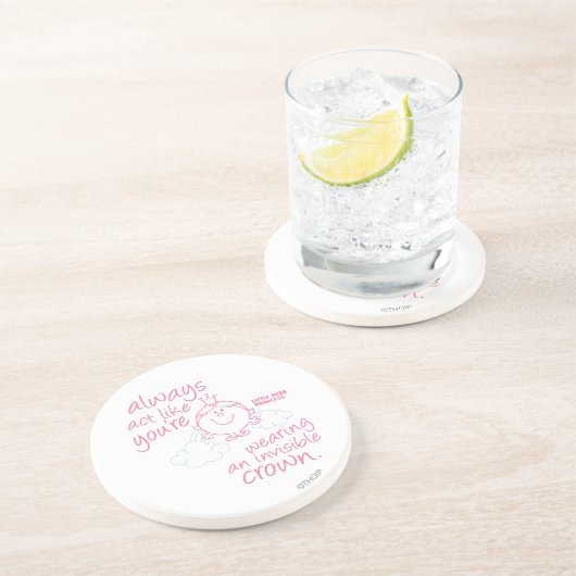 Little Miss Princess | Unsichtbare Krone Sandstein Untersetzer (Seite)