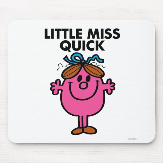 Little Miss Quick | Schwarze Schrift Mousepad (Vorne)