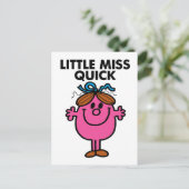 Little Miss Quick | Schwarze Schrift Postkarte (Stehend Vorderseite)