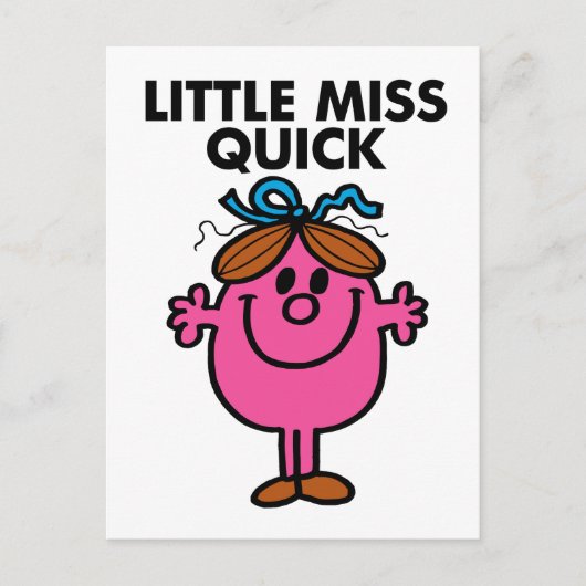 Little Miss Quick | Schwarze Schrift Postkarte (Vorderseite)