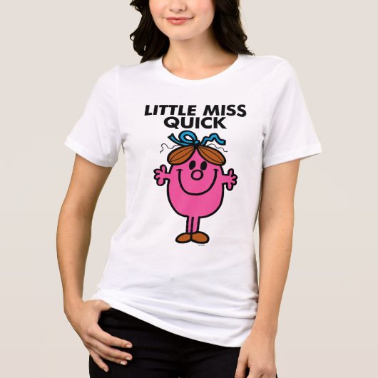 Little Miss Quick | Schwarze Schrift Tri-Blend Shirt (Vorderseite)