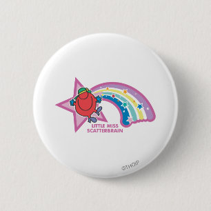 Little Miss Scatterbrain   Regenbogen und Stars Button
