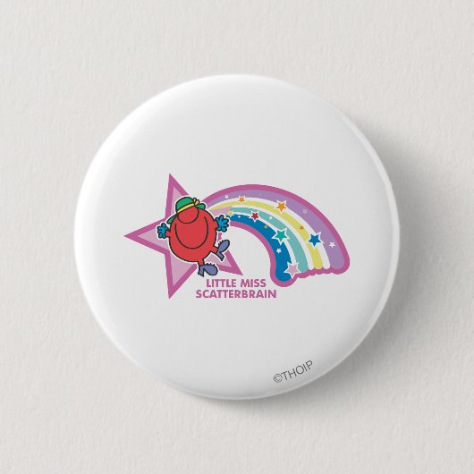 Little Miss Scatterbrain | Regenbogen und Stars Button (Vorderseite)