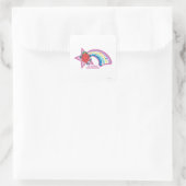 Little Miss Scatterbrain | Regenbogen und Stars Quadratischer Aufkleber (Tasche)