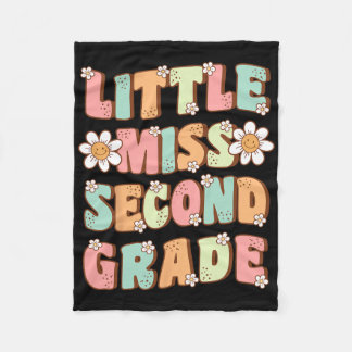 Little Miss Second Grade Niedlich Groovy Erster Ta Fleecedecke