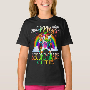 Little Miss Second Grade Süsse Unicorn Regenbogen T-Shirt
